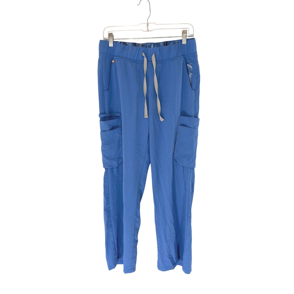 Figs Tema Performance Wide Leg Scrub Pants Women's Blue Doctor Nurse Small‎